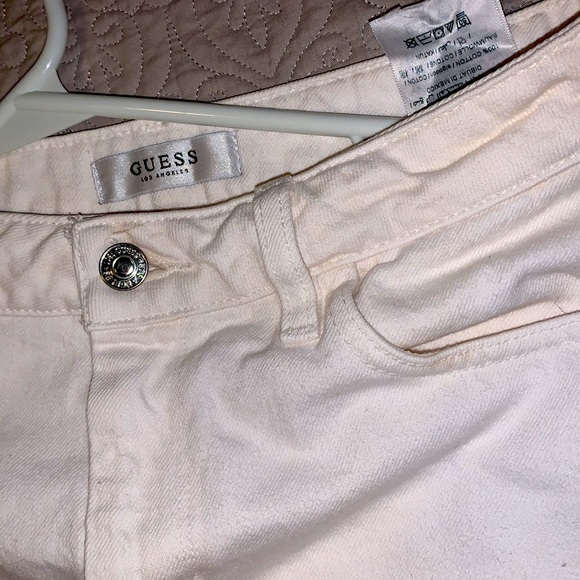 Guess mini white jeans skirt asymmetrical raw hem - Picture 5 of 5